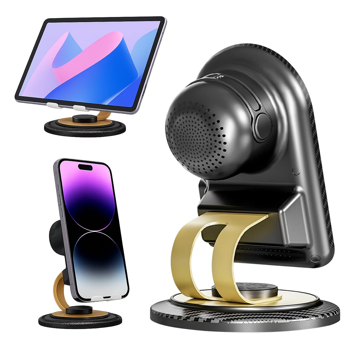 Amazon | SLuB スマホスタンド 360度回転 ワイヤレススピーカー